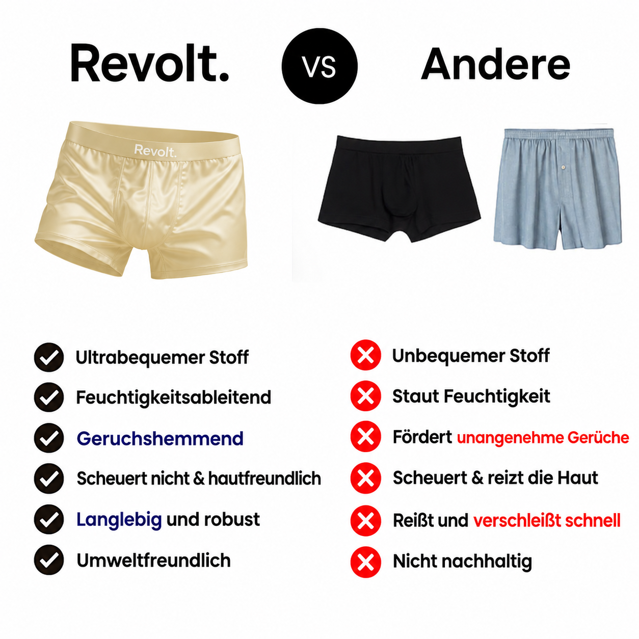 Revolt Seidenboxershorts | Premium-Komfort & nachhaltig
